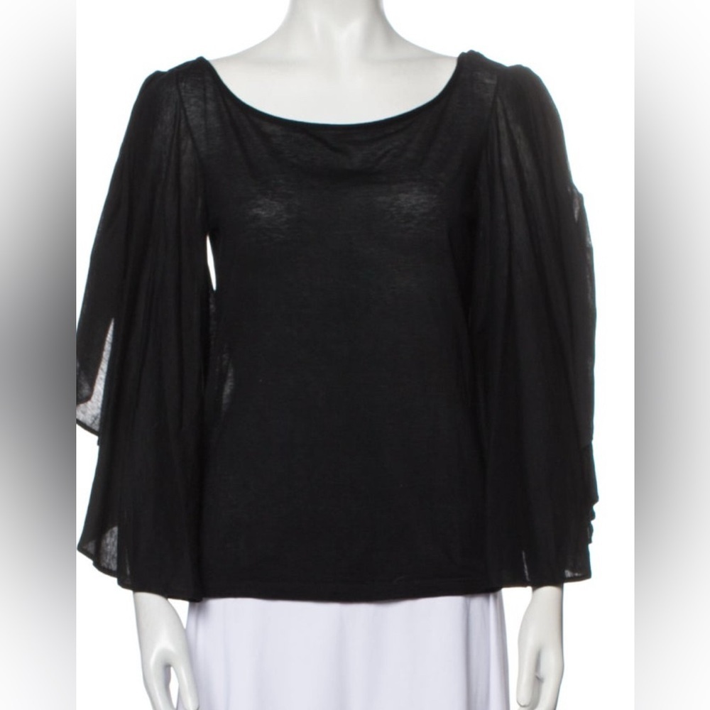 Fendi black long sleeve ruffle blouse - Picture 5 of 7